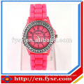 Hot sale!!! silicone watch 2012 ,Fashionable colorful trendy novety pink silicone strap watch